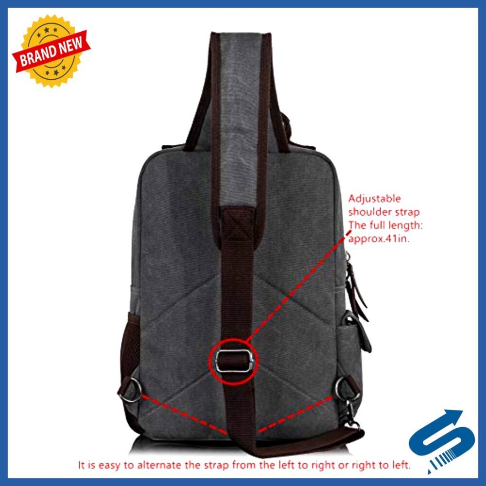 Retro Canvas Messenger Bag Crossbody Sling Vintage Unisex Travel Daypack - Picture 6 of 7